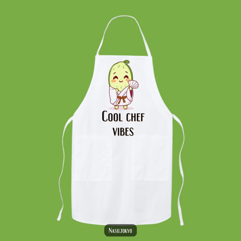 Funny Cucumber Slice Kimono Apron - Chill Veggie Kitchen Gift!