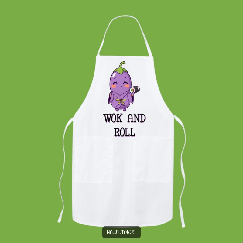 Funny Eggplant Kimono Sushi Apron - Cook with Class and Chuckles!