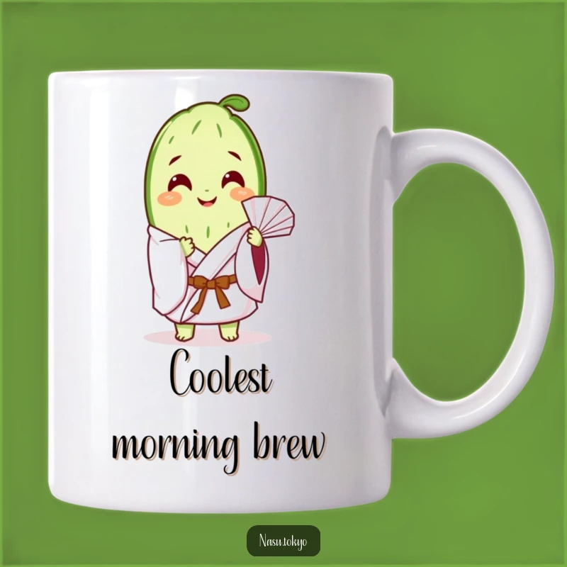 Funny Cucumber Slice Kimono Mug - Relaxing Veggie Humor Gift for Chill Vibes!