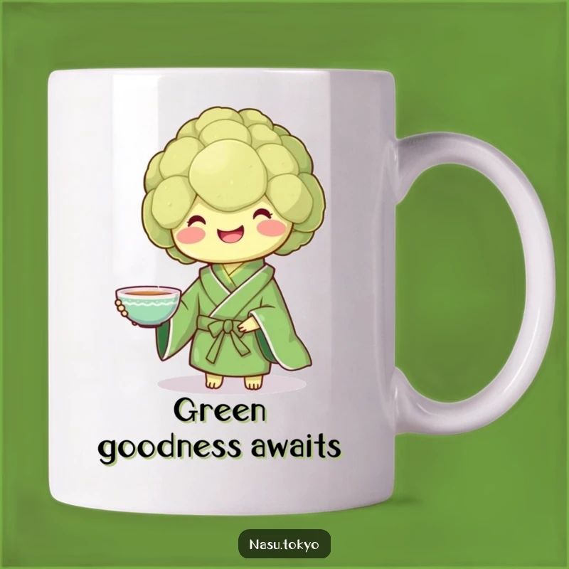 Funny Broccoli Kimono Mug - Healthy Smiles and Tea Time Fun!