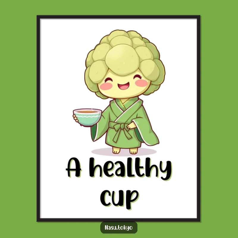 Funny Broccoli Kimono Digital Art Print - Instant Wholesome Decor!