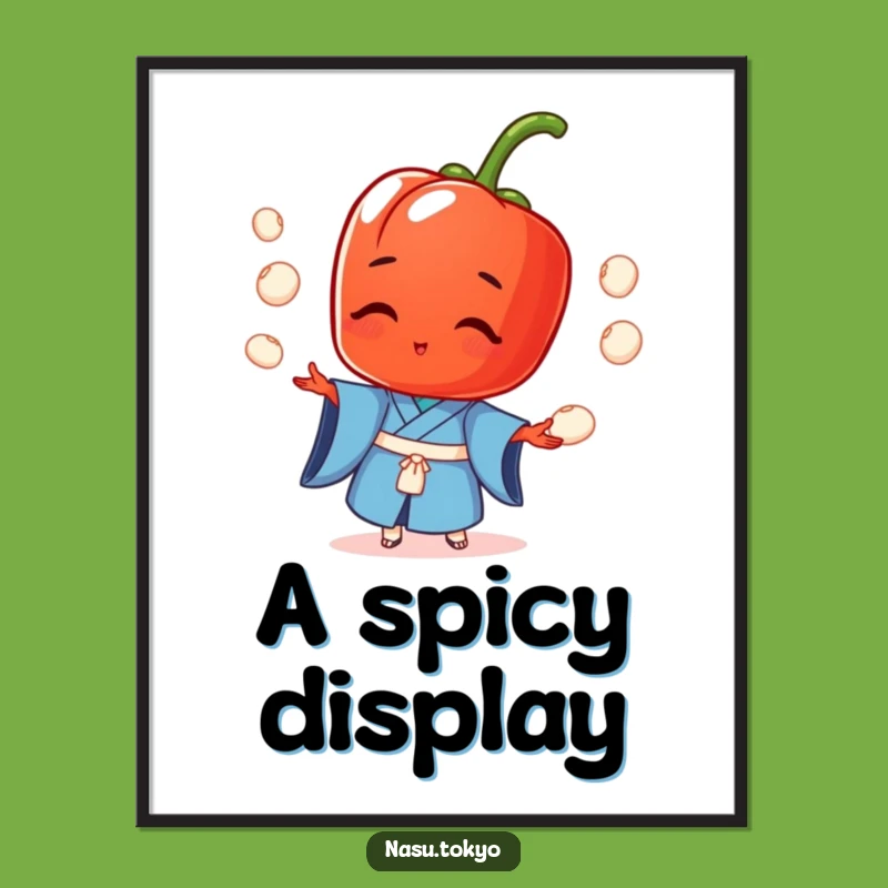 Funny Red Pepper Kimono Digital Art - Hilarious Juggling Veggie Print Gift!