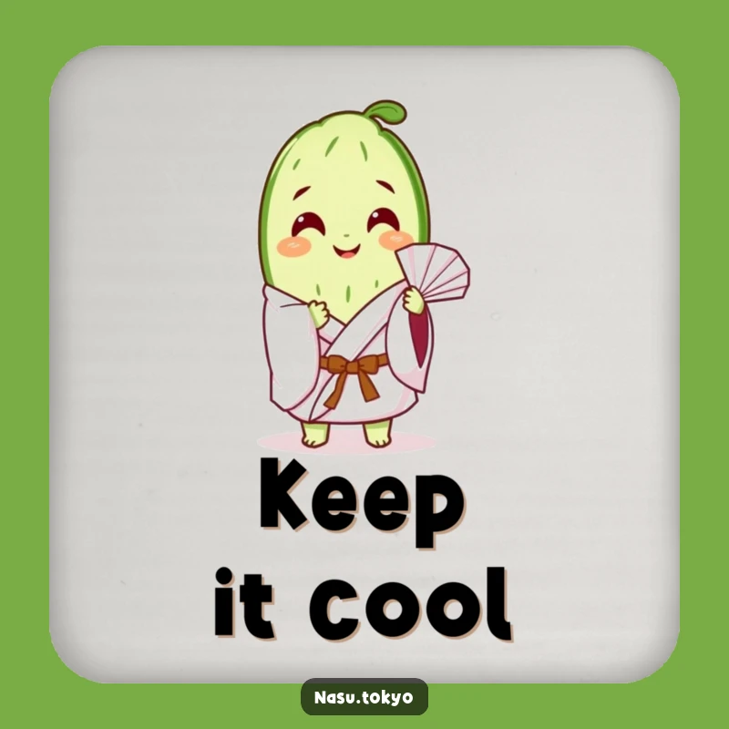Funny Cucumber Slice Kimono Coaster - Relaxing Veggie Drink Protector Gift!