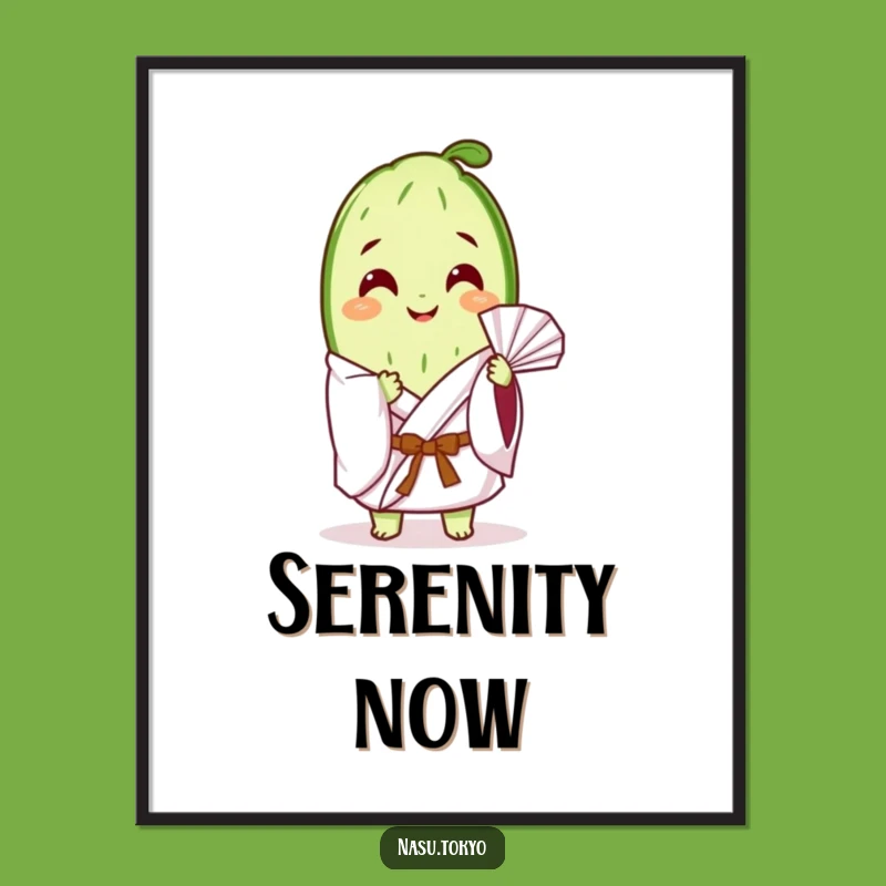 Funny Cucumber Slice Kimono Poster - Relaxing Veggie Wall Art Gift!