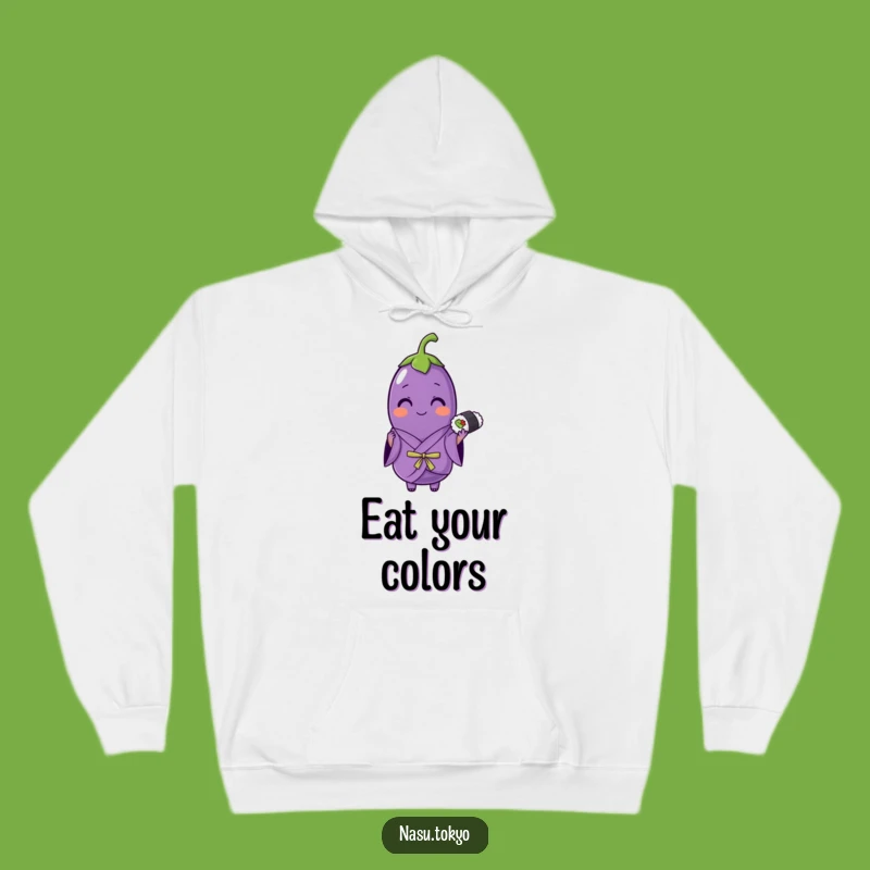 Cozy Funny Eggplant Kimono Sushi Hoodie - Warm Comfort, Cool Style!