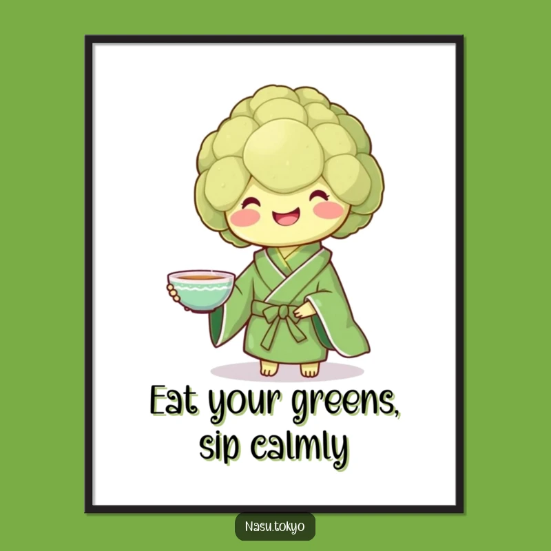 Funny Free Printable Wall Art: Broccoli Tea Time Downloadable Art