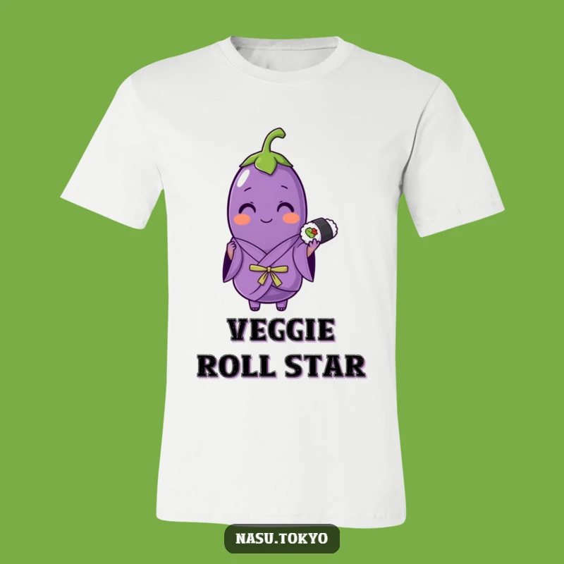 Funny Eggplant Kimono Sushi T-Shirt - Wearable Art for Foodies!